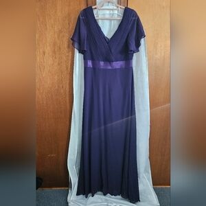 Blue and White Sweetheart Maxi Gown for Weddings